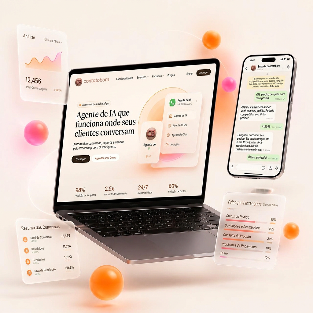 Painel de IA, landing page e WhatsApp